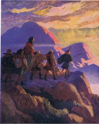 Helen descend la vallée des pierres, des Chefs écossais publié par Charles Scribner